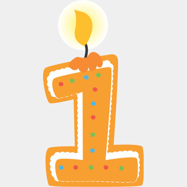 One Birthday Candle Number 1 Thumbnail