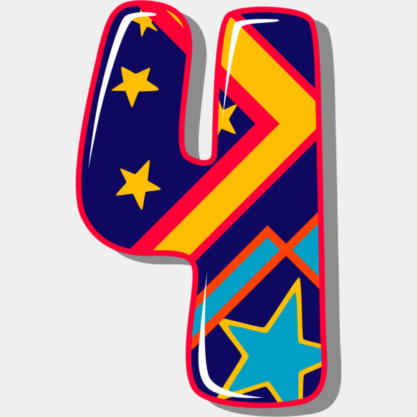 Four Birthday Groovy Number 1 Thumbnail